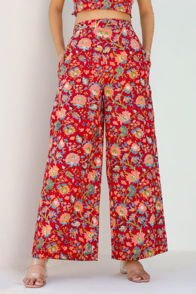 Handloom Cotton Co-ord Set for Women – Cherry Crush