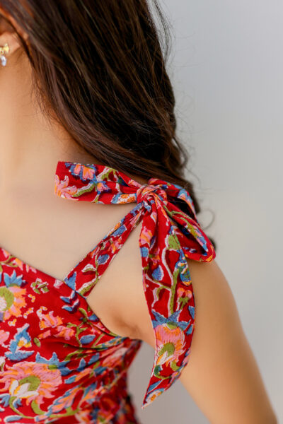 Handloom Cotton Co-ord Set for Women – Cherry Crush