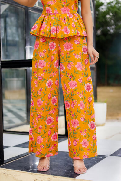 Yellow Floral Cotton Co-ord Set – Sunshine Bloom