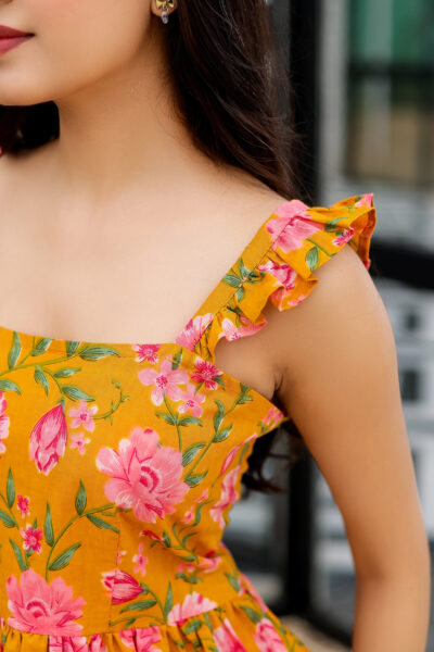 Yellow Floral Cotton Co-ord Set – Sunshine Bloom