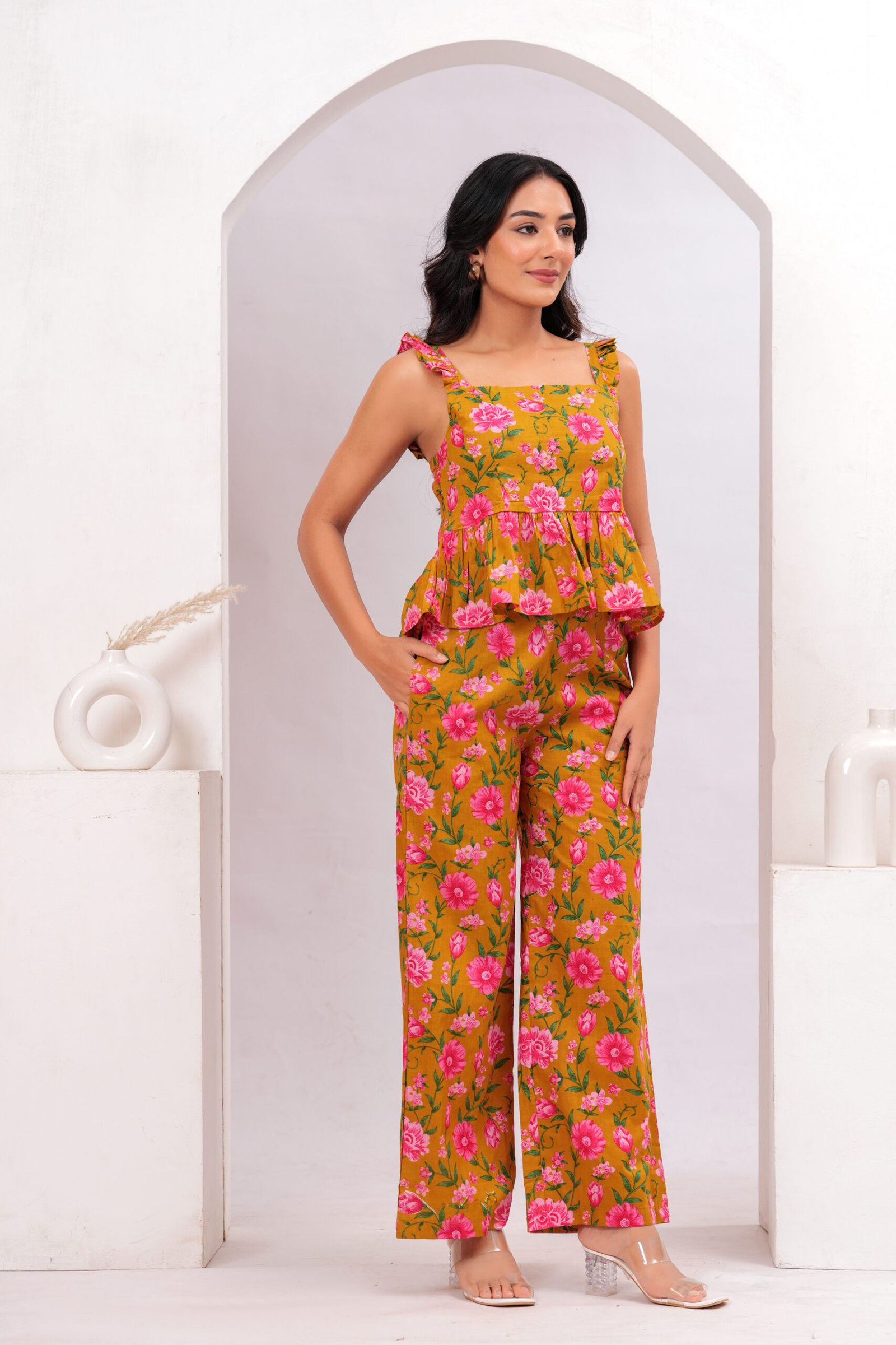 Yellow Floral Cotton Co-ord Set – Sunshine Bloom - Image 6