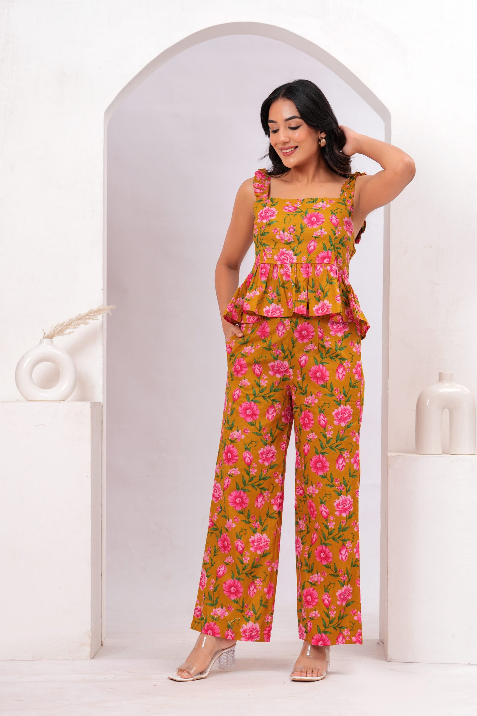 Yellow Floral Cotton Co-ord Set – Sunshine Bloom - Image 2