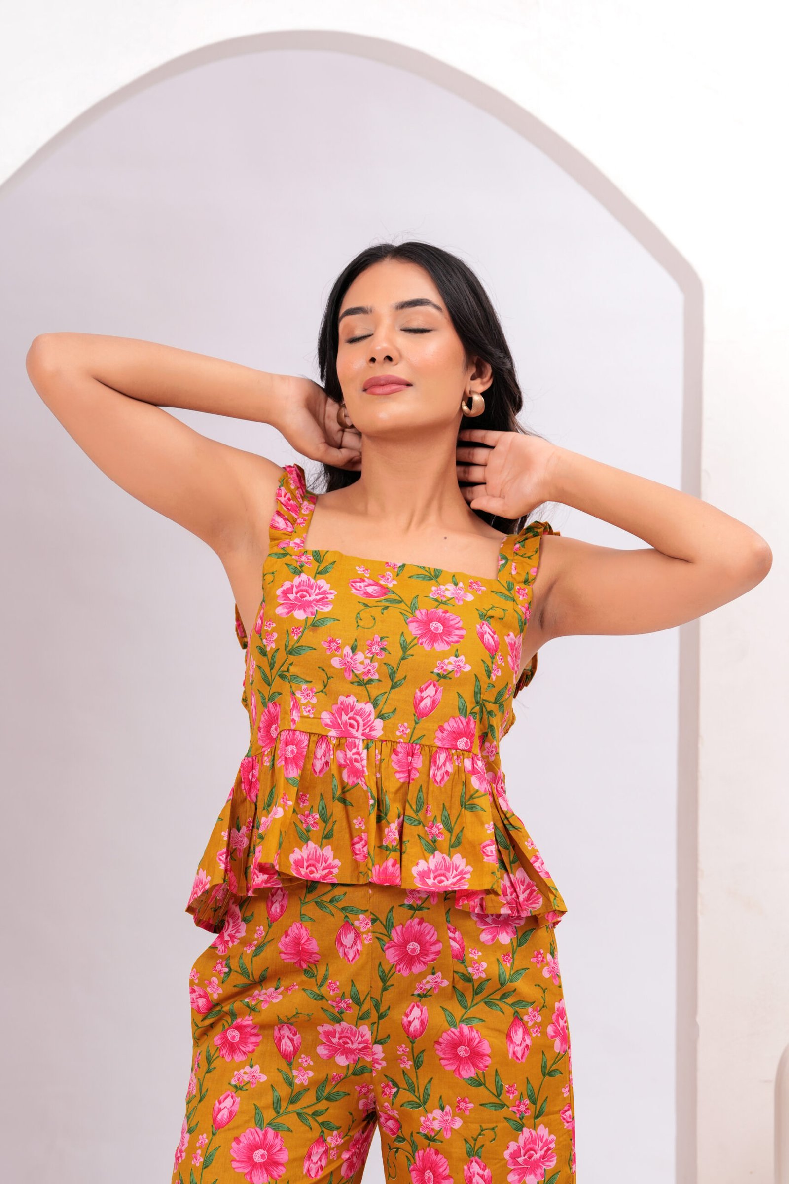 Yellow Floral Cotton Co-ord Set – Sunshine Bloom - Image 5